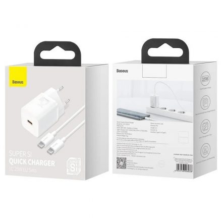 Baseus type-c hálózati gyors töltő usb-c usb-c kábellel 25w